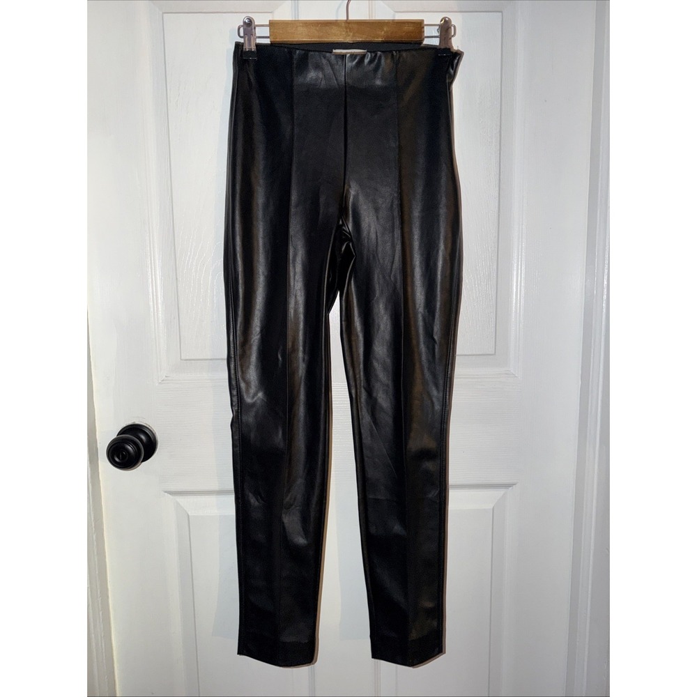 Aritzia Babaton Womens Legging 4 Black Faux Leather Skinny Ponte Stretch Pants